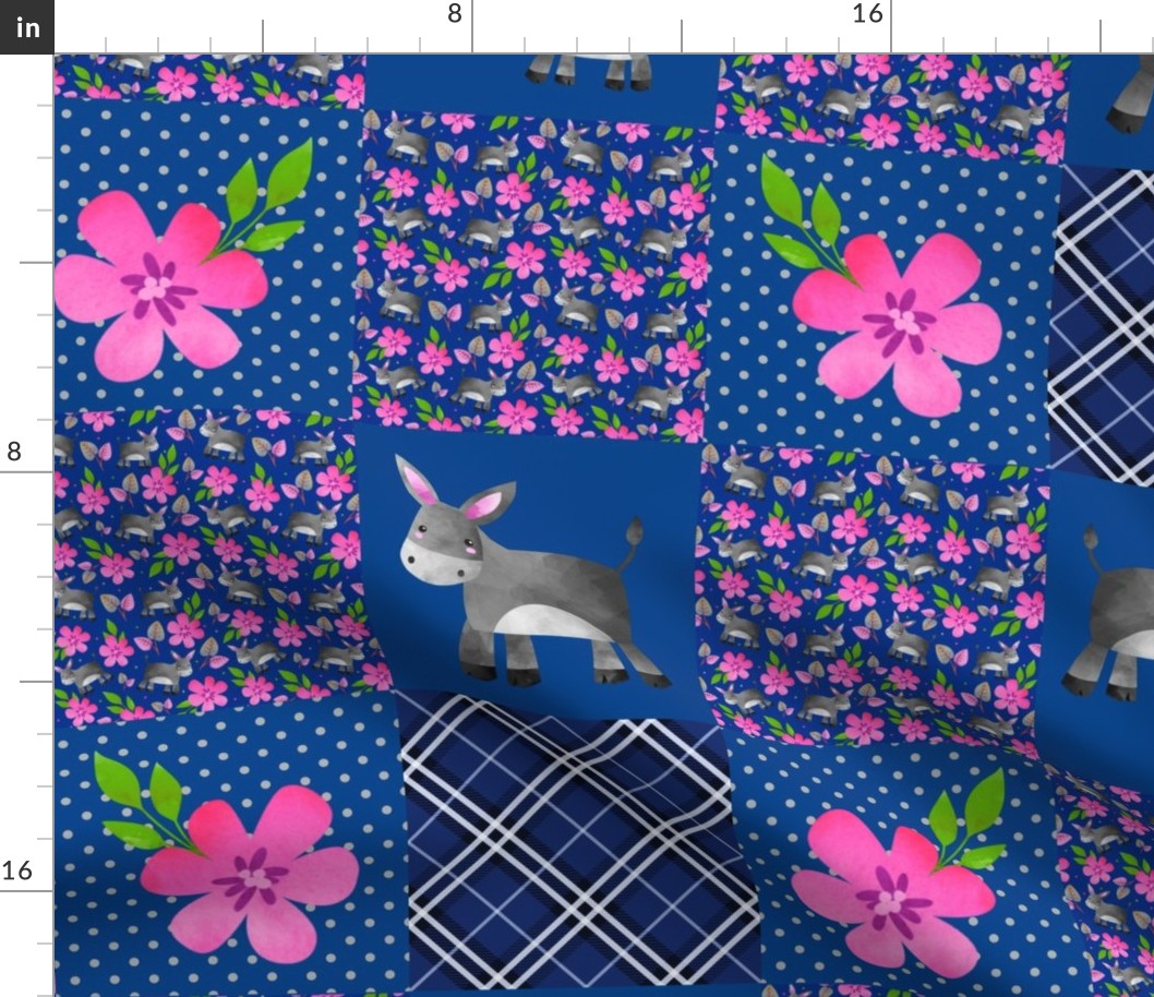 Patchwork 6" Square Cheater Quilt The Prettiest Farm Donkeys
