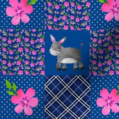 Smaller Patchwork 3" Square Cheater Quilt The Prettiest Farm Donkeys