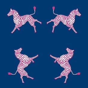 Zebra-Magenta-on Royal Blue