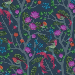 Birds and Branches Navy