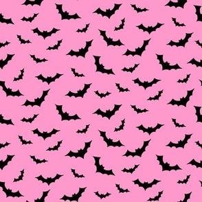 Pastel Bat Pattern- Black & Pink