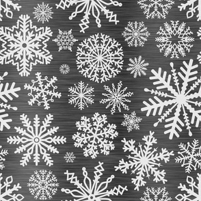 Large Scale Snowstorm - White Snowflakes on Black Texture 