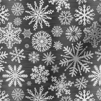 Large Scale Snowstorm - White Snowflakes on Black Texture 