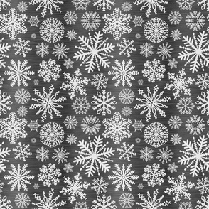 Large Scale Snowstorm - White Snowflakes on Black Texture 