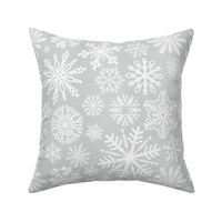 Large Scale Snowstorm - White Snowflakes on Grey Texture 