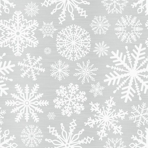 Large Scale Snowstorm - White Snowflakes on Grey Texture 