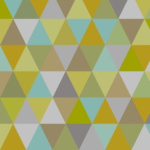 Triangles Aqua Gold Green