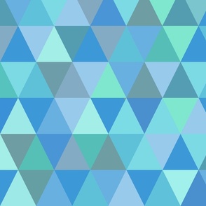 Triangles Aqua Teal Blue