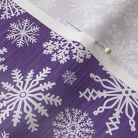 Medium Scale Snowstorm - White Snowflakes on Purple Texture