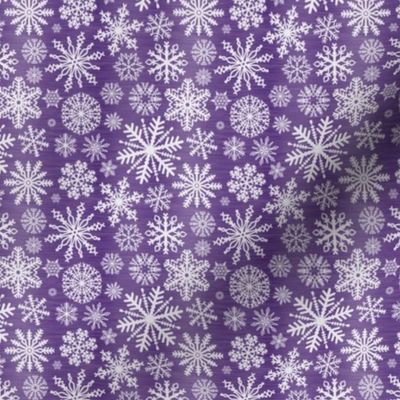 Small Scale Snowstorm - White Snowflakes on Purple Texture