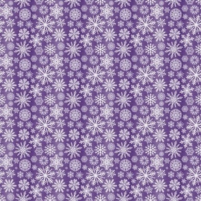 Small Scale Snowstorm - White Snowflakes on Purple Texture