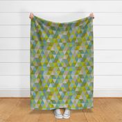 Triangles Teal Lime Olive