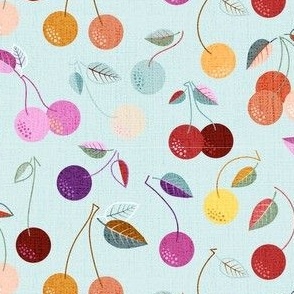 Charming Cherries | 18" | on Aqua | Special commission (BrickC)