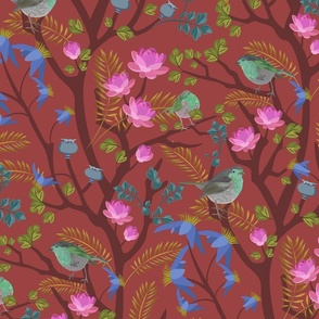 Birds and Branches Terracotta