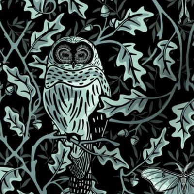 Owl InThe Oak - Teal - Large