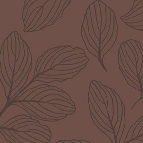 Forsythia leaves on brown