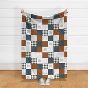 6" patchwork wholecloth: god knew our hearts needed you + rust, slate, olive