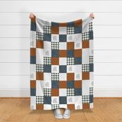 rotated 6" patchwork wholecloth: god knew our hearts needed you + rust, slate, olive