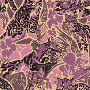 Jungle Cats Soft Purple