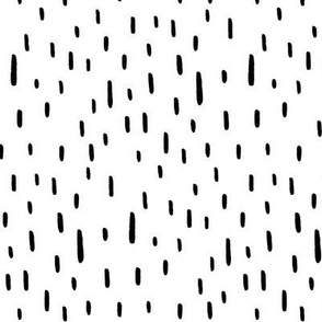 Graphic Monochrome - Scandinavian Black and White Hand-drawn Black Dots Large