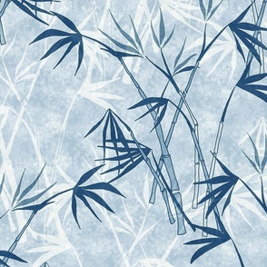 bamboo pattern blue