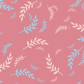 Whimsical Leaves-Pink Large Scale