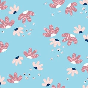 Whimsical Floral-Blue Large Scale