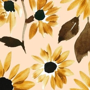 Sunset Sunflowers spoonflower