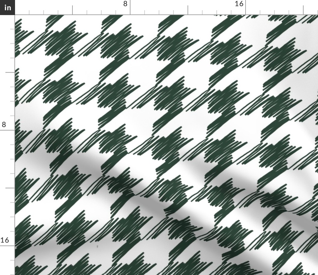 Deep Rich Green Houndstooth (Scribble)