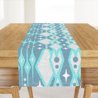 'The Funky Boho Icicles' - 2021 - Abstract  Mid Century - On Denim Blue, Statement Design