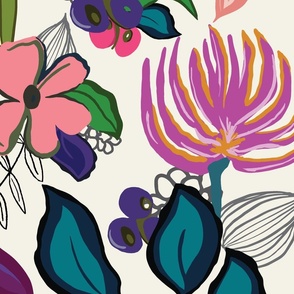 Bold and Beautiful Floral Mural by Carol Robinson  Wallsauce UK