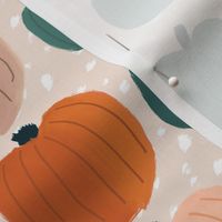 October's Pumpkin Harvest on Blush Dashes - med-small 