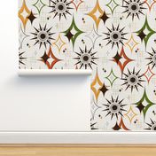 Retro Midcentury Starbursts and Explosions - Yellow Orange Green