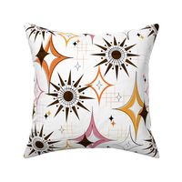 Retro Midcentury Starbursts and Explosions - Yellow Pink Orange