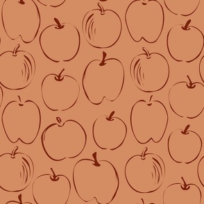 Apples - Chilli on Terracotta- 12" Repeat