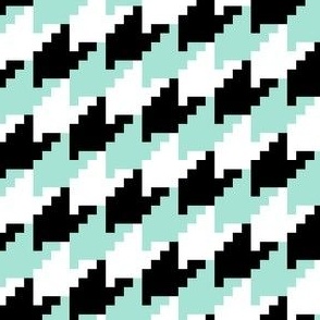 mint black white houndstooth full size