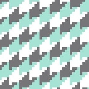 mint gray white houndstooth full size