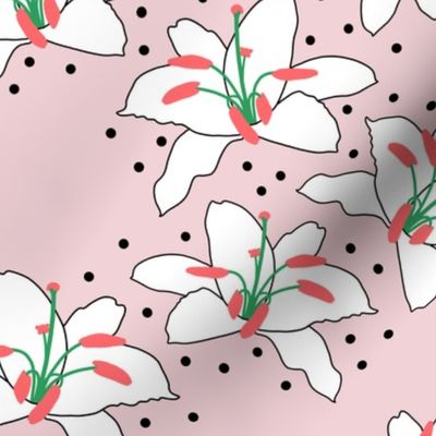 Joyful Lilies! (coral pink) - cotton candy, medium