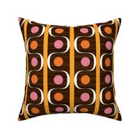 Midcentury Dots and Waves - Yellow Pink Orange