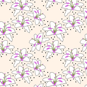 Joyful Lilies! (magenta) - blush cream, medium