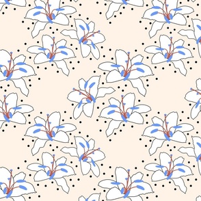 Joyful Lilies! (cornflower) - blush cream, medium