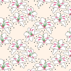 Joyful Lilies! (hot pink) - blush cream, medium