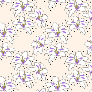 Joyful Lilies! (violet) - blush cream, medium