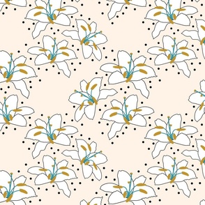 Joyful Lilies! (mustard gold) - blush cream, medium