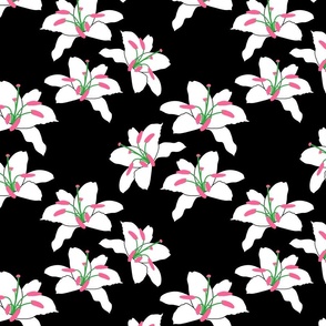 Joyful Lilies! (hot pink) - black, medium