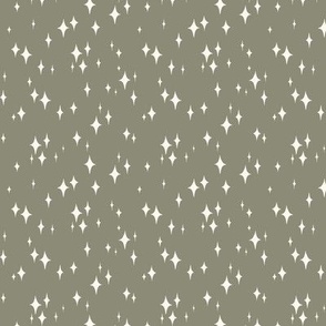 Starry Night - Artichoke Green Xmas Stars Mini Micro - Hufton-06