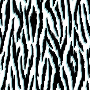 Textural zebra print in black, white and pool