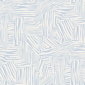 Stripy patchwork - sky blue - inverse - large