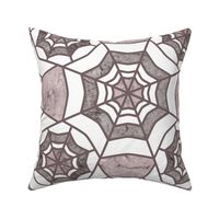Web Deco- Marble Textured Geometric- White Deep Taupe- Large Scale