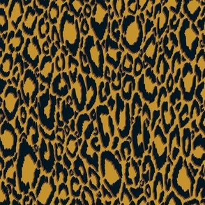 Textural Leopard animal print in Graphite, cinnamon and mustard